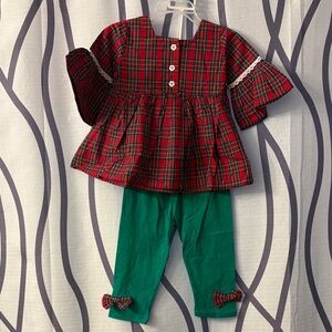 Festive Plaid Red and Green Kids Costume